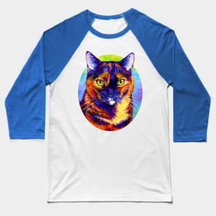 Rainbow Tortoiseshell Cat Baseball T-Shirt